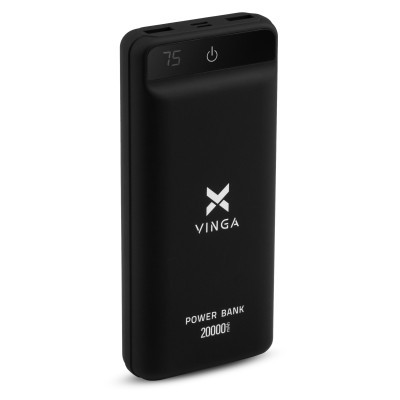 Батарея універсальна Vinga 20000 mAh QC3.0 Display soft touch black (VPB2QLSBK) - фото 1 Батарея універсальна Vinga 20000 mAh QC3.0 Display soft touch black (VPB2QLSBK) - фото 1