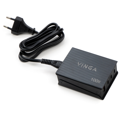 Зарядний пристрій Vinga GaN 100W PD+QC 3C1A ports 1.2m Wired Charger (VCPCH100CB) - фото 4 Зарядний пристрій Vinga GaN 100W PD+QC 3C1A ports 1.2m Wired Charger (VCPCH100CB) - фото 4