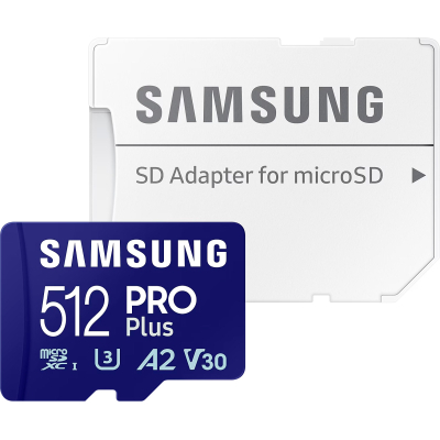 Карта пам'яті Samsung 512 GB microSDXC Pro Plus UHS-I U3 V30 A2 Class 10 + SD-adap (MB-MD512SA/EU) - фото 1 Карта пам'яті Samsung 512 GB microSDXC Pro Plus UHS-I U3 V30 A2 Class 10 + SD-adap (MB-MD512SA/EU) - фото 1