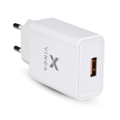 Зарядний пристрій Vinga QC3.0 Quick Wall Charger 1xUSB 18W Max (VWCQAW) - фото 1 Зарядний пристрій Vinga QC3.0 Quick Wall Charger 1xUSB 18W Max (VWCQAW) - фото 1