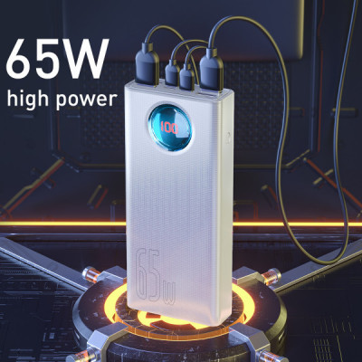 Батарея універсальна Baseus Amblight 30000mAh 65W, 6A, QC3.0, PD3.0, cable Type-C/100W (PPLG-A02) - фото 9 Батарея універсальна Baseus Amblight 30000mAh 65W, 6A, QC3.0, PD3.0, cable Type-C/100W (PPLG-A02) - фото 9