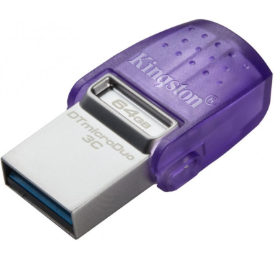 USB флеш накопичувач Kingston 64GB DataTraveler microDuo 3C USB 3.2/Type C (DTDUO3CG3/64GB) - фото 2 USB флеш накопичувач Kingston 64GB DataTraveler microDuo 3C USB 3.2/Type C (DTDUO3CG3/64GB) - фото 2