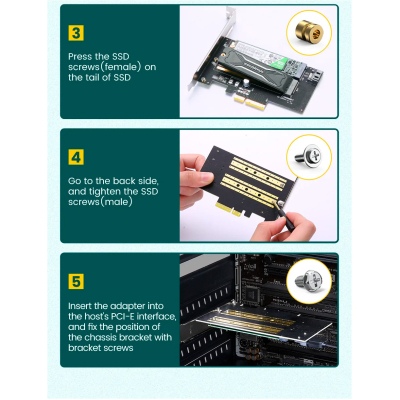 Контролер Ugreen PCI-E 3.0 for SSD M.2 NVMe + M.2 NGFF CM302 (70504) - фото 9 Контролер Ugreen PCI-E 3.0 for SSD M.2 NVMe + M.2 NGFF CM302 (70504) - фото 9