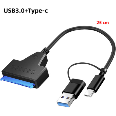Адаптер USB3.0 Type-A/C HDD 2,5" SATA II/III / SSD Dynamode (DM-AD-SATA-U3) - фото 2 Адаптер USB3.0 Type-A/C HDD 2,5" SATA II/III / SSD Dynamode (DM-AD-SATA-U3) - фото 2
