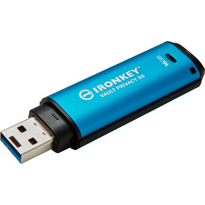 USB флеш накопичувач Kingston 16GB IronKey Vault Privacy 50 Blue USB 3.2 (IKVP50/16GB) - фото 1 USB флеш накопичувач Kingston 16GB IronKey Vault Privacy 50 Blue USB 3.2 (IKVP50/16GB) - фото 1
