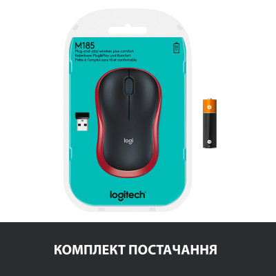 Мишка Logitech M185 red (910-002240) - фото 11 Мишка Logitech M185 red (910-002240) - фото 11