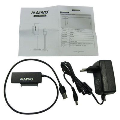 Адаптер Maiwo USB 3.0 to HDD SATA 2,5"/3,5"/5,25"/SSD, PA 2V/2A black (K10435A) - фото 3 Адаптер Maiwo USB 3.0 to HDD SATA 2,5"/3,5"/5,25"/SSD, PA 2V/2A black (K10435A) - фото 3
