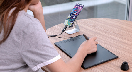 Графічний планшет Huion 10"x6.2" H610X, USB-C, чорний - фото 2