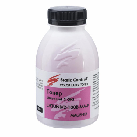 Тонер Oki universal2 (Glossy) 100г magenta Static Control (OKIUNIV2-100B-MA-P) - фото 1