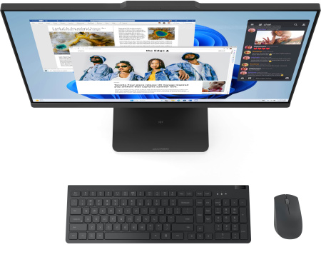 Lenovo Комп'ютер персональний моноблок Lenovo IdeaCentre AIO 24ARR9 23.8" FHD IPS AG, AMD R5-7535HS, 16GB, F512GB, UMA, кл+м, без ОС, сірий - фото 4