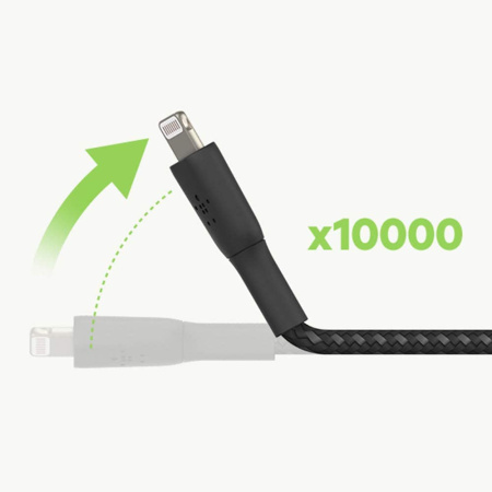 Кабель USB-A > Lightning заряджання/синхронізації Belkin 1м, 12Вт, плетений, білий - фото 4