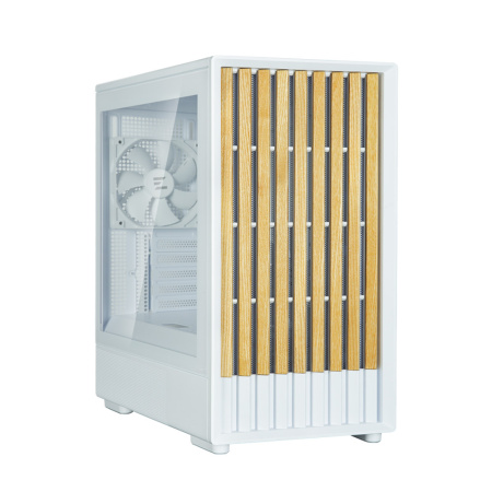 Корпус Zalman P10 Namu без БП, 1xUSB3.0, 1xUSBType-C, 2x120мм, 1x120мм ARGB, VGA 340мм, LCS ready, TG Side Panel, mATX, білий - фото 1