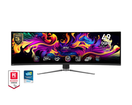 Монітор MSI 49" MPG 491CQP 2xHDMI, DP, USB-C, 2xUSB, QD-OLED, 5120x1440, 32:9, 144Hz, 0.03ms, sRGB 146%, CURVED, AdaptiveSync, HAS, HDR400 - фото 1