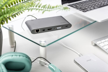 Хаб DIGITUS USB-C > HDMI/VGA/miniDisplayPort/3xUSB-A/USB-C/SD/MicroSD/RJ54/Audio - фото 2