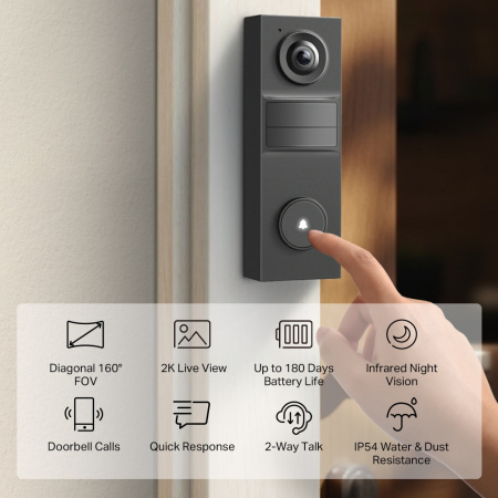 Розумний відеодзвоник з акумулятором TP-LINK Tapo D205 - фото 4