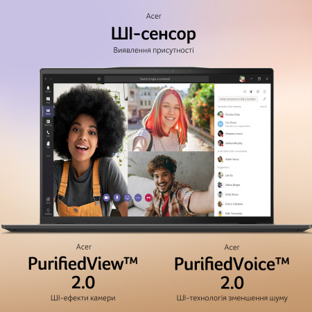 Acer Ноутбук Swift 14 AI SF14-11 14.5" WQXGA IPS, Quallcomm X1P-64-100, 16GB, F1TB, UMA, Win11, сірий - фото 15