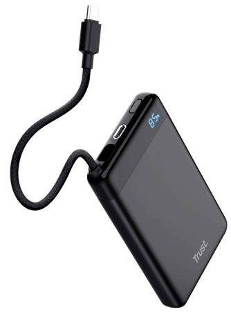 Акумулятор портативний літій-іонний power bank Trust Fiera, 10000мА·год, 2хUSB-C, 20W, PD/QC 3.0, чорний - фото 9