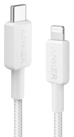 Кабель Anker 322 USB-C to Lightning - 1.8m Nylon White - фото 1