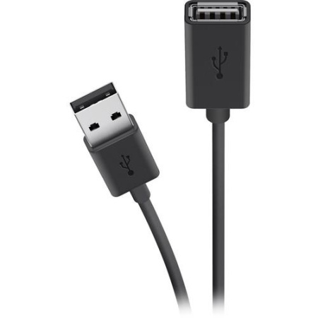 Кабель USB-A > USB-AF заряджання/синхронізації Belkin 3м, чорний - фото 1