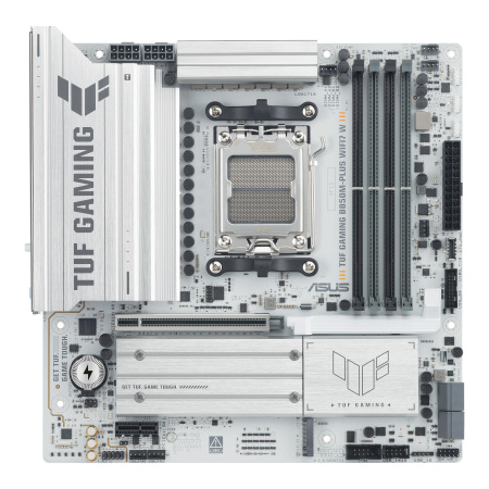 Материнcька плата ASUS TUF GAMING B850M-PLUS WIFI7 W sAM5 B850 4xDDR5 M.2 HDMI DP Wi-Fi BT mATX білий - фото 1 Материнcька плата ASUS TUF GAMING B850M-PLUS WIFI7 W sAM5 B850 4xDDR5 M.2 HDMI DP Wi-Fi BT mATX білий - фото 1