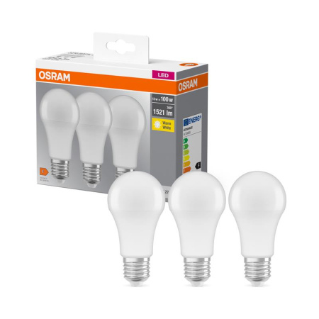 Набір ламп 3шт OSRAM LED E27 13Вт 2700К 1520Лм A60 - фото 2