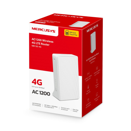 Маршрутизатор MERCUSYS MB130-4G AC1200, 4G/LTE, 1xFE LAN, 1xFE WAN - фото 9