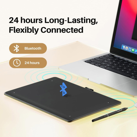 Графічний планшет Huion 10.5"x6.25" Inspiroy Frego M, BT, USB-C, чорний - фото 6
