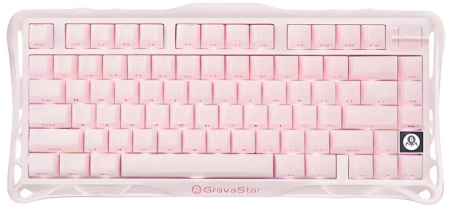 Клавіатура механічна GravaStar Mercury K1 80keys, GravaStar x Kailh Cheery Pink, EN, BT/WL/USB, Sakura Pink - фото 1