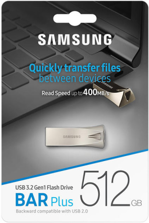 Накопичувач Samsung 512GB USB 3.1 Type-A Bar Plus Срібний - фото 9