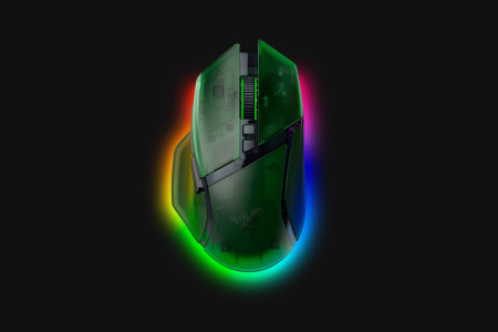 Миша Razer Basilisk V3 Pro 35K, RGB, USB-A/WL/BT, Phantom Green Ed. - фото 4