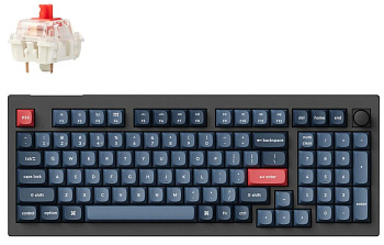 Keychron Клавіатура механічна V5 Max 100Key, Gateron Jupiter Red, Knob, WL/BT/USB-A, Hot-Swap, QMK, EN/UKR, RGB, чорний
