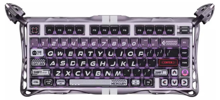 Клавіатура механічна GravaStar Mercury V75 Pro 80keys, Magnetic Jade Gaming, 8K, USB-A, RGB, Iron Purple - фото 1