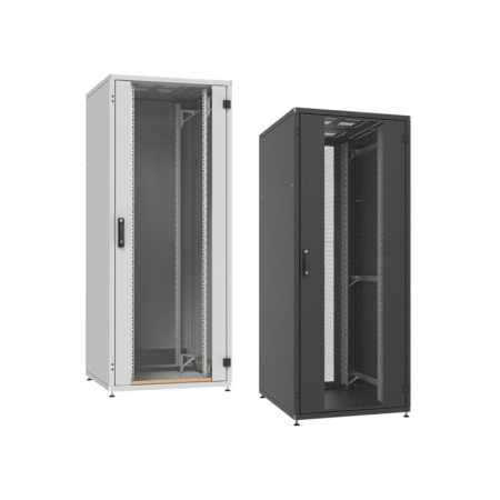Шафа ZPAS 19", 24U, SZB IT, передні скляні двері, 600x800 мм, максимально 1000кг, чорна - фото 2