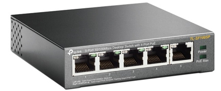 Комутатор TP-LINK TL-SF1005P 5xFE (4xPoE), 56Вт, Некерований - фото 2 Комутатор TP-LINK TL-SF1005P 5xFE (4xPoE), 56Вт, Некерований - фото 2