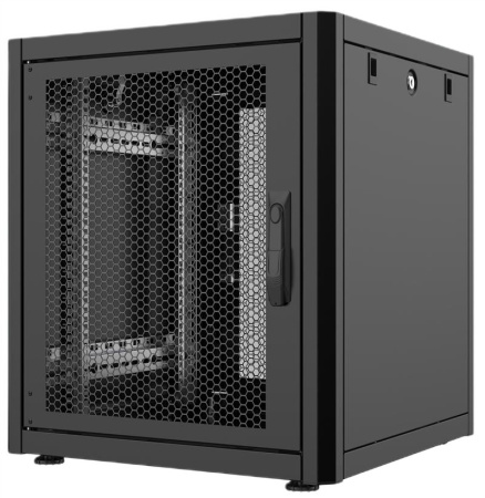 Шафа MIRSAN 19", 26U, GTN, перфоровані двері, 800x800 мм, максимально 1000 кг, чорна - фото 1