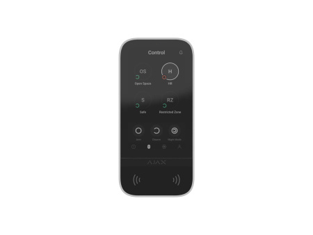 Клавіатура з сенсорним дисплеєм Ajax KeyPad TouchScreen, jeweller, бездротовий, білий - фото 1