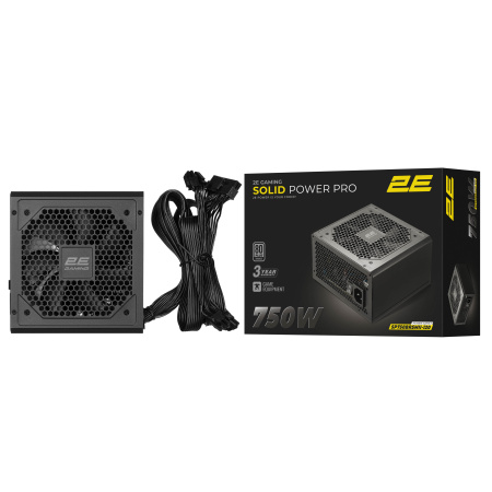 Блок живлення 2E GAMING Solid Power Pro ATX3.1 GEN5.0  (750W), >85%, 80+ Bronze, 120мм, 1xMB 24pin(20+4), 2xCPU 8pin(4+4), 3xMolex, 6xSATA, 4xPCIe 8pin(6+2), 1xPCIe GEN5 16pin, Semi Modular - фото 4