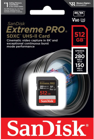 SanDisk Карта пам'яті SD 512GB C10 UHS-II U3 R280/W150MB/s Extreme Pro V60 - фото 6