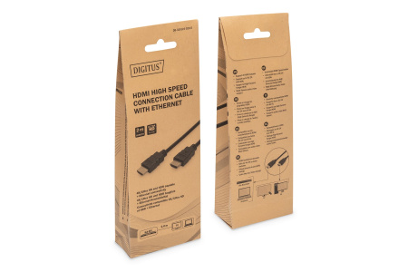 Кабель DIGITUS HDMI (M/M), 4K@60Гц, Ultra HD, Premium, тип A, w/Ethernet, золото, 2м, чорний - фото 6