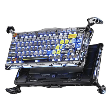 Клавіатура механічна GravaStar Mercury K1 Pro 80keys, GravaStar x Kailh Speedy Mint, BT/WL/USB, Interstellar Silver - фото 15 Клавіатура механічна GravaStar Mercury K1 Pro 80keys, GravaStar x Kailh Speedy Mint, BT/WL/USB, Interstellar Silver - фото 15