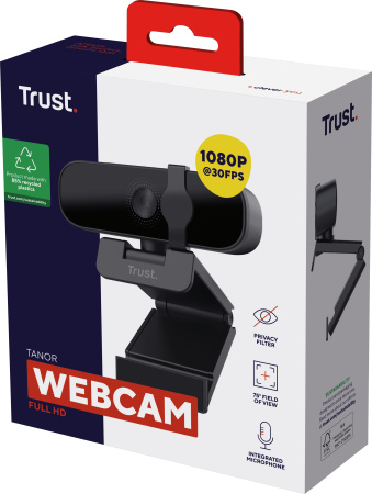 Trust Вебкамера Tanor,Full HD, 30 fps, fixed focus, чорний - фото 11