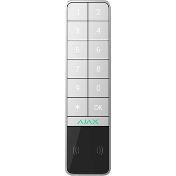 Бездротова зовнішня клавіатура Ajax KeyPad Outdoor Jeweller, біла