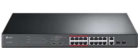 Комутатор TP-LINK TL-SL1218MP 16x1FE (16xPoE), 2xSFP, 192Вт, Некерований - фото 1