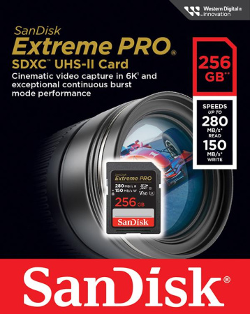 SanDisk Карта пам'яті SD 256GB C10 UHS-II U3 R280/W150MB/s Extreme Pro V60 - фото 9
