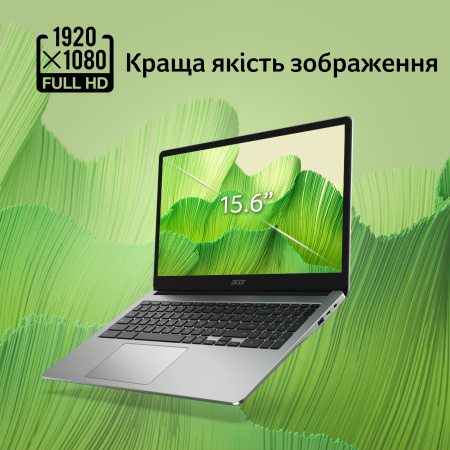 Ноутбук Acer Chromebook CB315-4HT 15" FHD IPS Touch, Intel C N4500, 8GB, F128GB, UMA, ChromeOS, сріблястий - фото 4