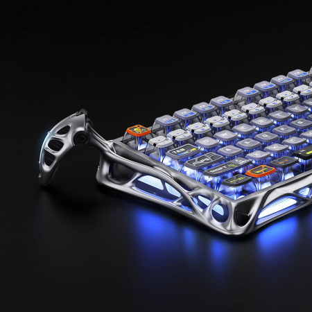 Клавіатура механічна GravaStar Mercury K1 Pro 80keys, GravaStar x Kailh Speedy Mint, BT/WL/USB, Interstellar Silver - фото 12 Клавіатура механічна GravaStar Mercury K1 Pro 80keys, GravaStar x Kailh Speedy Mint, BT/WL/USB, Interstellar Silver - фото 12