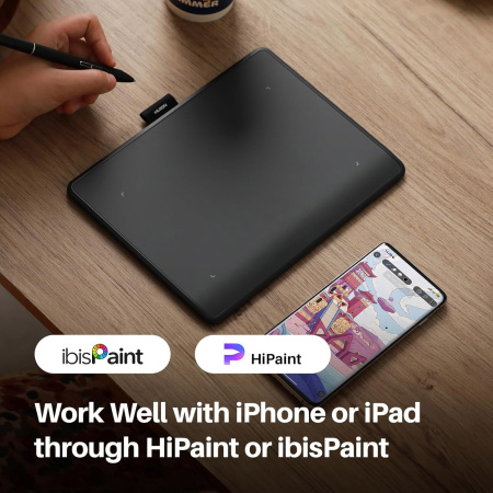 Графічний планшет Huion 6.3"x3,9" Inspiroy Frego S, BT, USB-C, чорний - фото 10