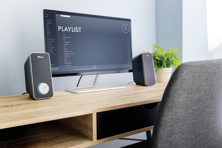 Акустична система Trust Arys 2.0, 14Вт, USB/AUX, чорний - фото 3