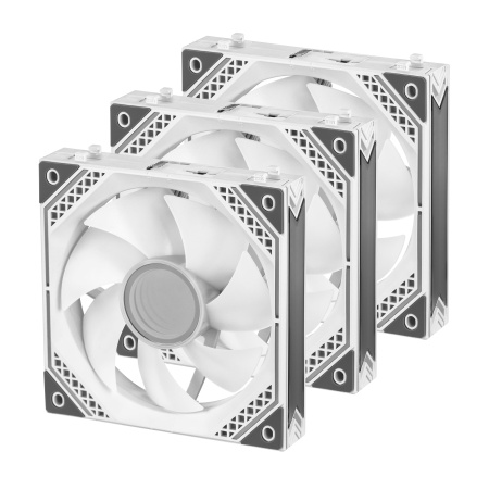 2E Gaming Корпусний вентилятор Air Cool ACF120MB-ARGB, 3x120мм, 2000rpm, 4pin PWM +5VARGB, 20.5dBa, білий - фото 7