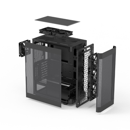 Zalman Корпус I4, без БЖ, 2xUSB3.0, 1xUSB2.0, 6x120мм, VGA 320мм, LCS ready, Mesh Side/Front Panel, ATX, чорний - фото 10